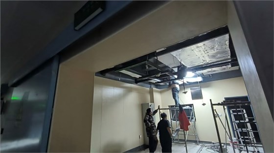 四川光铭设备悬吊架施工中 四川光铭设备悬吊架施工中